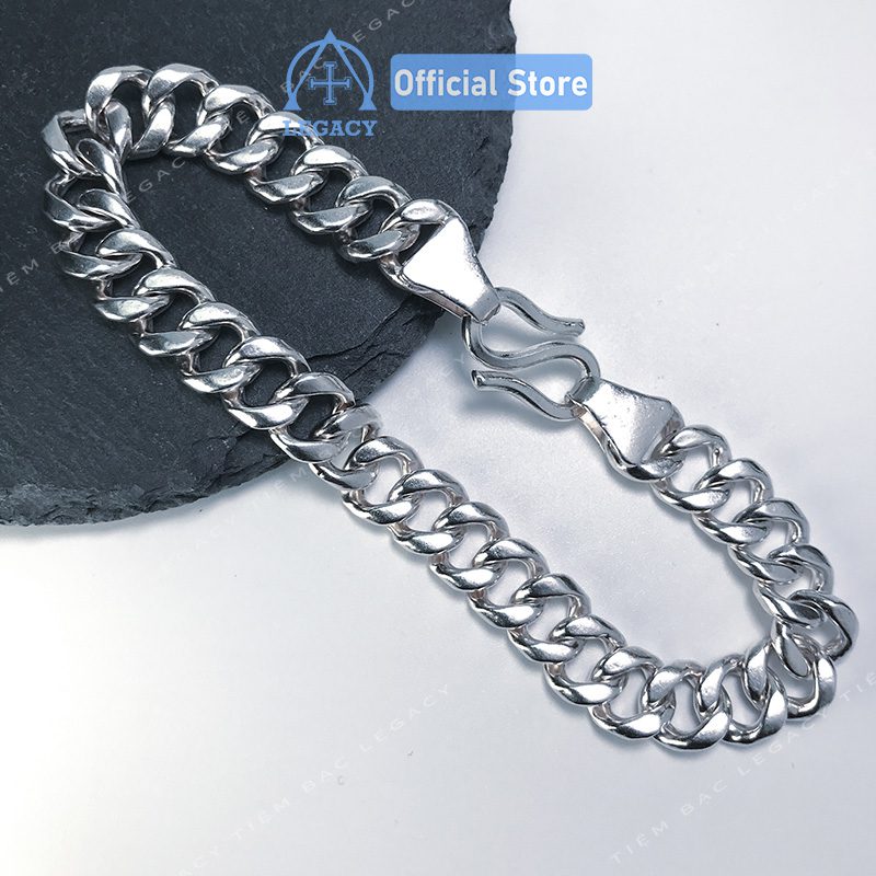 Lắc Tay Nam Cuban Bạc Ta - Ảnh 2