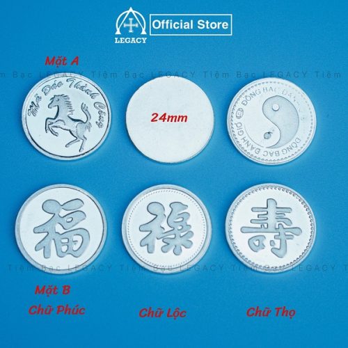 Đồng Bạc Chữ Phúc Lộc Thọ Bạc Tinh Khiết - Hình ảnh 7