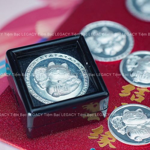Đồng Bạc Mèo Thần Tài (Nhỏ) s999 - Hình ảnh 7
