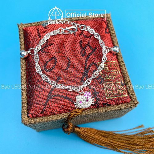 Lắc Mèo Kitty Trẻ Em Bạc s925 - Hình ảnh 5