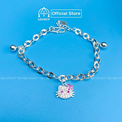 Lắc Mèo Kitty Trẻ Em Bạc s925 - Hình ảnh 6