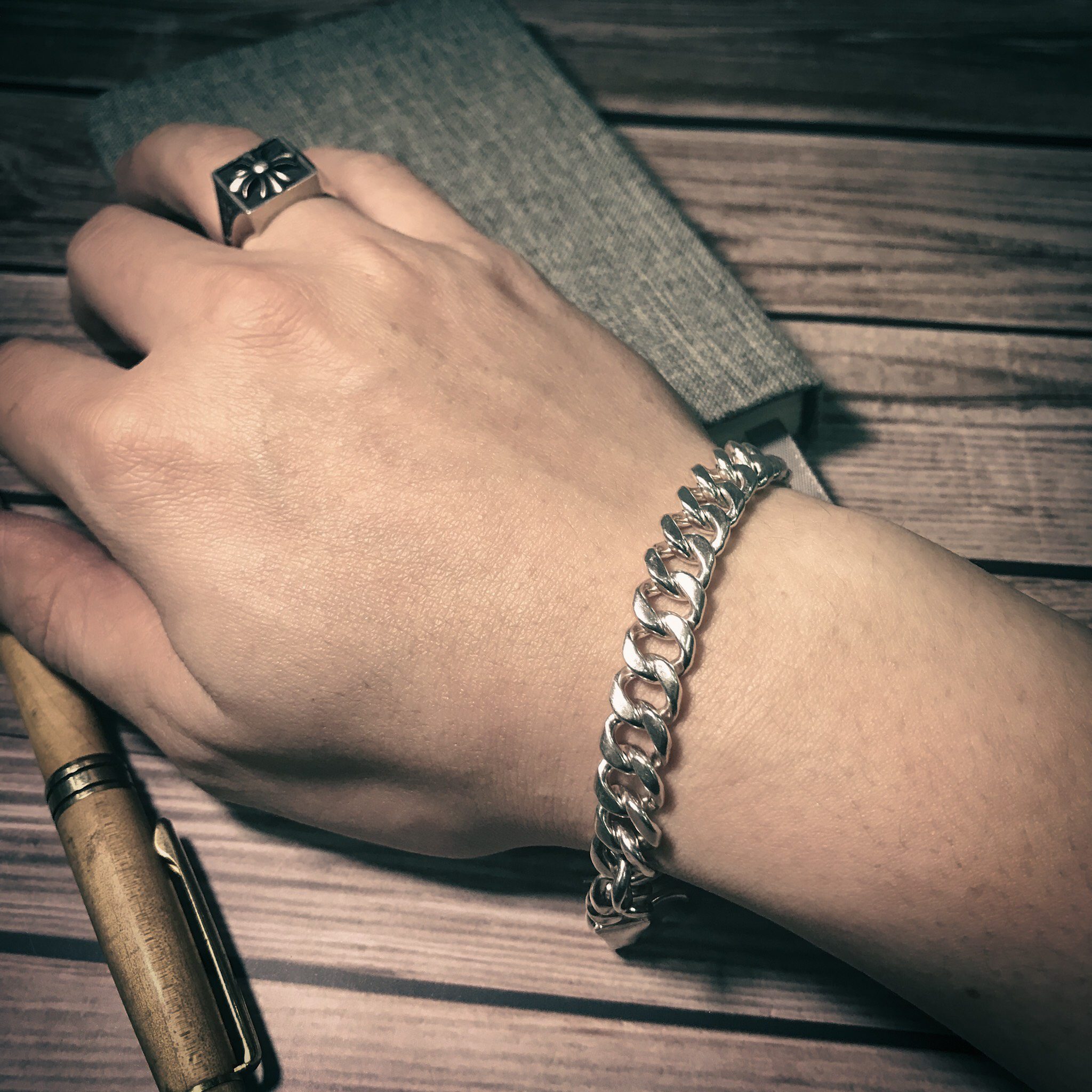 Lắc Tay Nam Cuban Bạc Ta - Ảnh 5