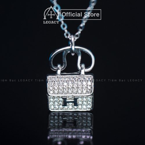 Mặt Dây Chuyền Túi Hermes Bạc Italy s925 - Hình ảnh 5