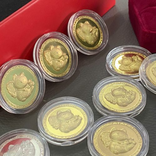[Mạ Vàng 18k] Đồng Bạc Mèo Thần Tài Bạc s999 - Hình ảnh 7